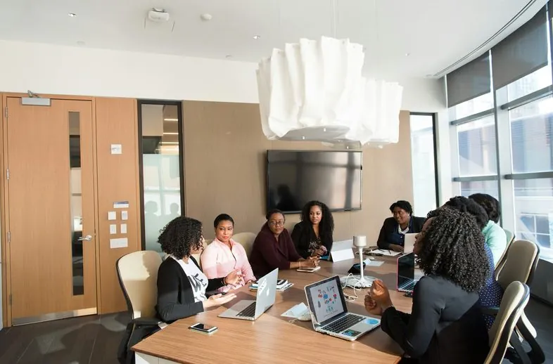 Team meeting in an office