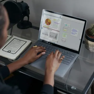 Designer working on a laptop